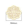 Picture of Brass Filigree Stamping Dome Seals Cabochon Gold Plated Flower 10mm x 10mm, 50 PCs                                                                                                                                                                            