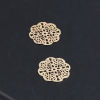 Picture of Brass Filigree Stamping Dome Seals Cabochon Gold Plated Flower 10mm x 10mm, 50 PCs                                                                                                                                                                            
