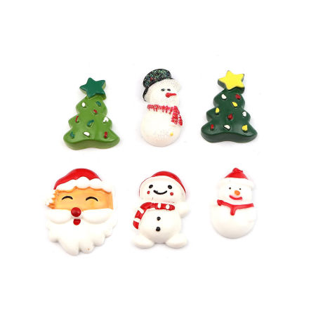 Picture of Resin Christmas Dome Seals Cabochon At Random Mixed 3.1cm x 2.5cm - 2.5cm x 1.5cm, 10 PCs