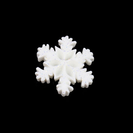 Imagen de Resina Adornos Copo de nieve Navidad Blanco 18mm x 16mm, 20 Unidades