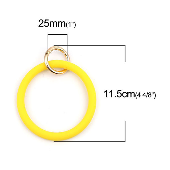 Bild von Silikon Schlüsselkette & Schlüsselring Vergoldet Gelb Ring 11.5mm x 9cm, 1 Stück