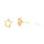 Picture of Brass Earrings 18K Real Gold Plated Pentagram Star W/ Loop (Fits 6.6mm x 6.6mm) 10mm x 10mm, Post/ Wire Size: (21 gauge), 2 PCs