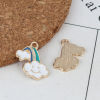 Picture of Zinc Based Alloy Weather Collection Charms Rainbow Gold Plated Multicolor Cloud Enamel 17mm x 12mm, 10 PCs