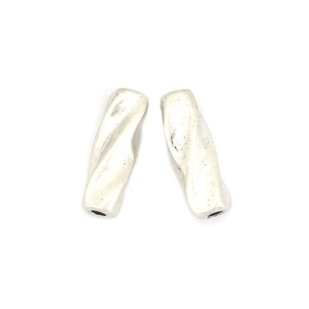 Цинковый Сплав Бусины Цилиндр Античное Серебро заполненный Около 23мм x 8мм, Отверстие:примерно 2.5мм, 5 ШТ