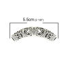 Picture of Zinc Based Alloy Spacer Beads Curved Tube Antique Silver Color Flower About 5.5cm x 1.6cm, Hole: Approx 5.1mm, 2 PCs