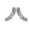 Picture of Zinc Based Alloy Spacer Beads Curved Tube Antique Silver Color Flower About 5.5cm x 1.6cm, Hole: Approx 5.1mm, 2 PCs