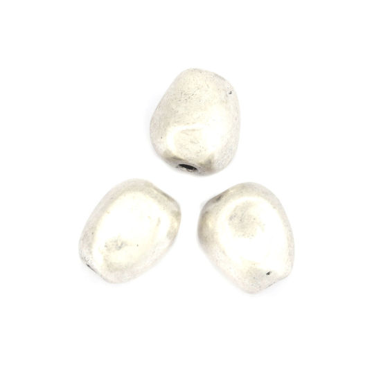 Picture of Zinc Based Alloy Spacer Beads Irregular Antique Silver Color Filled About 11mm x 10mm, Hole: Approx 1.8mm, 5 PCs
