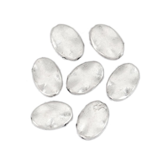Image de Perles en Alliage de Zinc Ovale Argent Vieilli Rempli 12mm x 8mm, Trou: env. 1mm, 10 Pcs