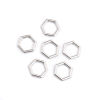 Image de Connecteurs en Alliage de Zinc Ruche Plaqué Platine Véritable Hexagone Creux 12mm x 10mm, 10 Pcs
