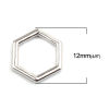 Image de Connecteurs en Alliage de Zinc Ruche Plaqué Platine Véritable Hexagone Creux 12mm x 10mm, 10 Pcs