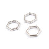 Image de Connecteurs en Alliage de Zinc Ruche Plaqué Platine Véritable Hexagone Creux 12mm x 10mm, 10 Pcs