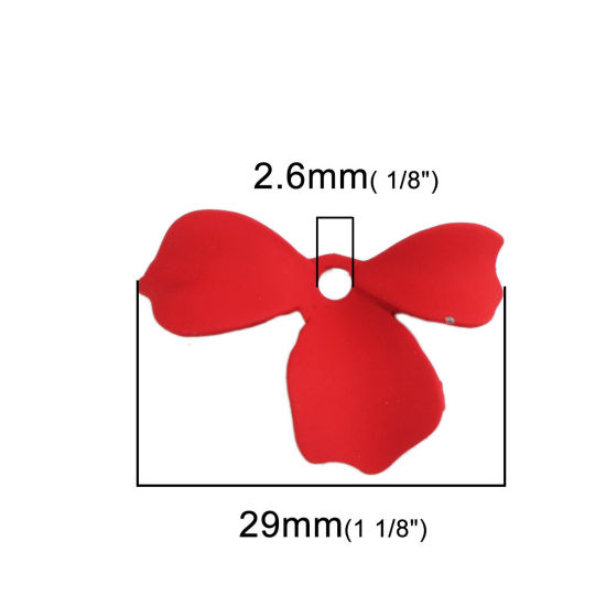 Image de Breloques en Alliage de Zinc Fleur Rouge 29mm x 20mm, 10 Pcs