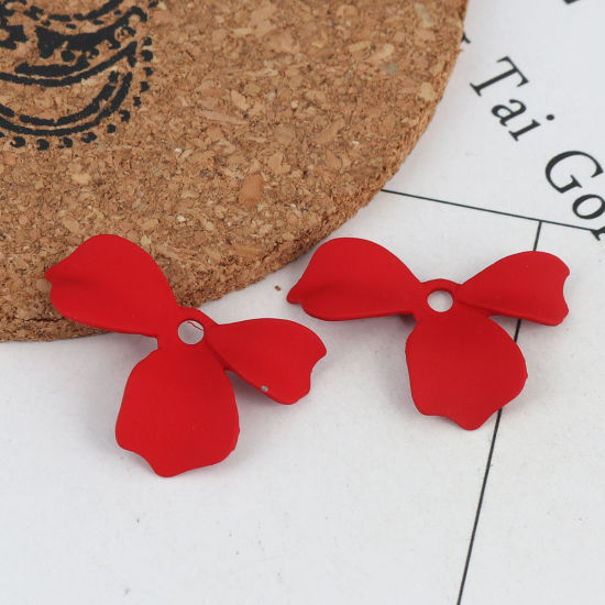 Image de Breloques en Alliage de Zinc Fleur Rouge 29mm x 20mm, 10 Pcs