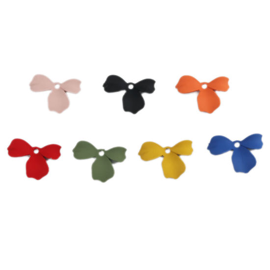 Image de Breloques en Alliage de Zinc Fleur Rouge 29mm x 20mm, 10 Pcs