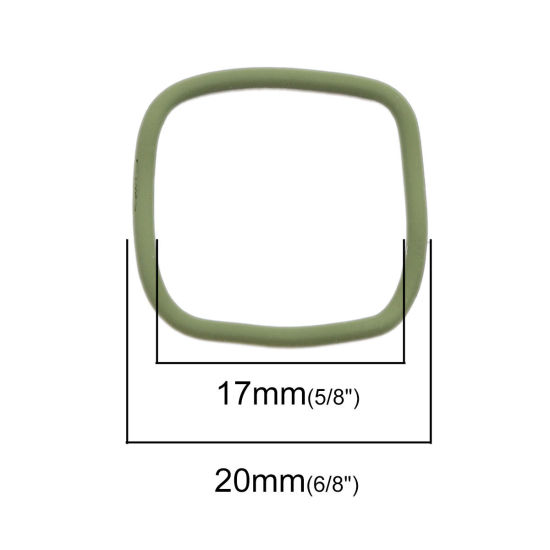 Picture of Zinc Based Alloy Connectors Square Green Painting 20mm x 20mm, 10 PCs