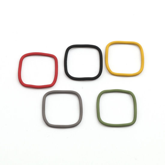 Picture of Zinc Based Alloy Connectors Square Green Painting 20mm x 20mm, 10 PCs