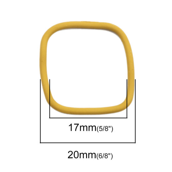 Picture of Zinc Based Alloy Connectors Square Yellow Painting 20mm x 20mm, 10 PCs