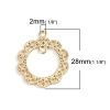 Picture of Zinc Based Alloy Charms Round Gold Plated Flower 28mm x 24mm, 10 PCs