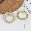 Picture of Zinc Based Alloy Charms Round Gold Plated Flower 28mm x 24mm, 10 PCs