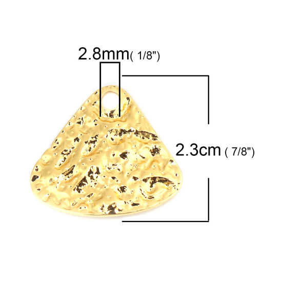 Bild von Zinklegierung Charms Dreieck Vergoldet Streifen 2.3cm x 2.1cm, 10 Stück