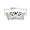 Picture of Zinc Based Alloy Spacer Beads Cylinder Antique Silver Color Filigree About 25mm x 11mm, Hole: Approx 6.5mm, 10 PCs