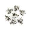 Picture of Zinc Based Alloy Spacer Beads Skeleton Skull Antique Silver Color About 15mm x 12mm, Hole: Approx 2.1mm, 10 PCs