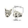 Imagen de Zamak Cuentas Lobo Plata Antigua Aprox 12mm x 10mm, Agujero: Aprox 1.8mm, 10 Unidades