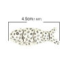 Imagen de Zamak Cuentas Pez Plata Antigua Punto (Apta ss7 Rhinestone) Aprox 45mm x 15mm, Agujero: Aprox 1.5mm, 5 Juegos