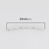 Picture of Brass Beads Curved Tube Silver Plated Carved Pattern About 24mm x 3mm, Hole: Approx 1mm, 50 PCs