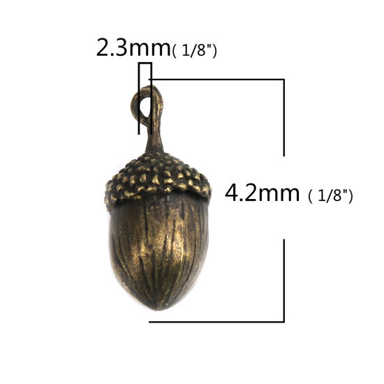 Immagine di Lega di Zinco Ciondoli Pigna Bronzo Antico 42mm x 19mm , 2 Pz