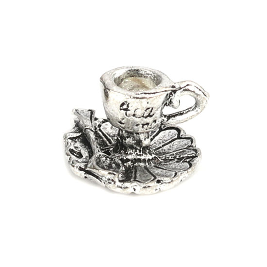 Picture of Zinc Based Alloy Charms Cup Antique Silver Color 14mm x 10mm, 20 PCs
