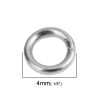 Picture of (20 gauge) Stainless Steel Open Jump Rings Findings Circle Ring Silver Tone 4mm Dia., 500 PCs