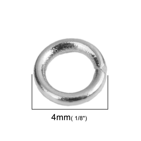 Bild von (20 gauge) Edelstahl Offen Bindering Ring Silberfarbe 4mm D., 500 Stück