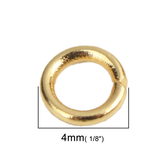 Bild von (20 gauge) Edelstahl Offen Bindering Ring Vergoldet 4mm D., 50 Stück