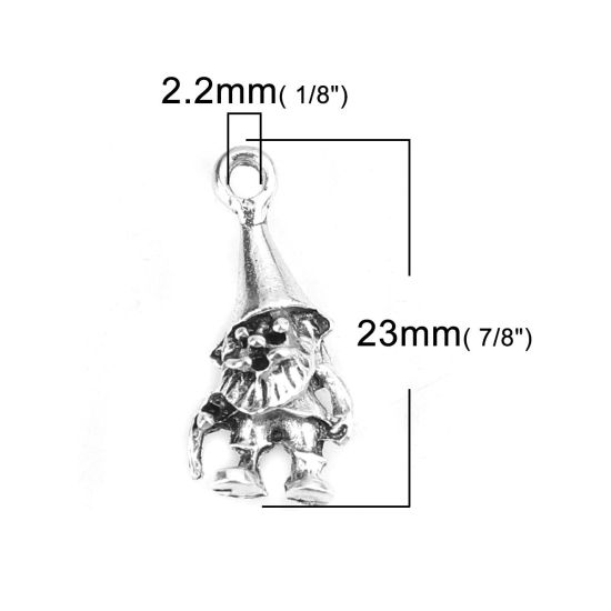 Imagen de Zamak Colgantes Charms Monstruo Plata Antigua 23mm x 11mm, 30 Unidades