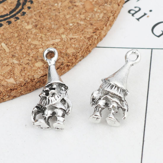 Imagen de Zamak Colgantes Charms Monstruo Plata Antigua 23mm x 11mm, 30 Unidades