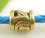 Picture of Zinc Based Alloy European Style Large Hole Charm Beads Gold Tone Antique Gold Flower Hallow 8x7mm, 30 PCs