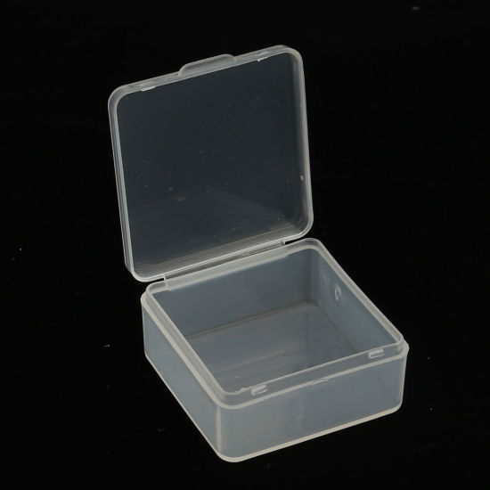 Изображение ABS Пластик Коробка для Хранения или Выставки Бусины Прямоугольник Прозрачный 28мм x 28мм, 10 ШТ