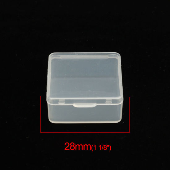 Picture of Plastic Storage Containers Rectangle Transparent Clear 28mm x 28mm, 10 PCs