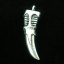 Immagine di Lega di Zinco Charm Ciondoli Forma di Corno Argento Antico Striscia Scolpito 3.6cm x 11mm , 10 Pz