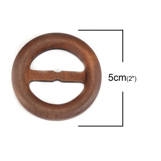 Picture of Hinoki Wood Buckles Round Brown 10 PCs