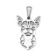 Picture of 304 Stainless Steel Pendants Corrci Dog Silver Tone Hollow 3.1cm x 1.7cm, 1 Piece