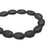 Picture of (Grade A) Lava Rock ( Natural ) Beads Oval Black About 27mm x 20mm - 26mm x 19mm Dia., Hole: Approx 2mm, 40cm(15 6/8") long, 1 Strand (Approx 15 PCs/Strand)