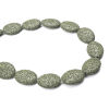 Picture of (Grade A) Lava Rock ( Natural ) Beads Oval Black About 27mm x 20mm - 26mm x 19mm Dia., Hole: Approx 2mm, 40cm(15 6/8") long, 1 Strand (Approx 15 PCs/Strand)