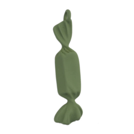 Изображение Цинковый Сплав Подвески Конфеты Арми-зелёный 3.6см x 0.9см, 10 ШТ