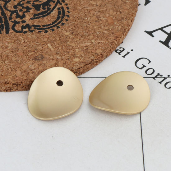 Picture of Zinc Based Alloy Charms Oval Matt Gold 22mm x 19mm, 10 PCs