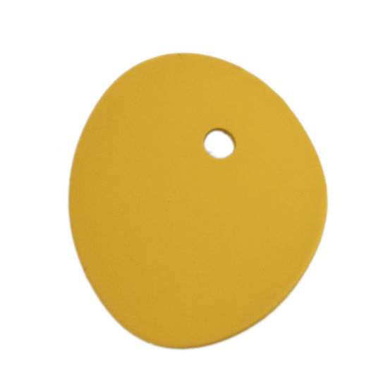 亜鉛合金 チャーム 楕円形 黄色 22mm x 19mm、 10 個 の画像