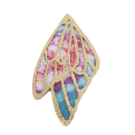 Picture of Fabric Pendants Butterfly Wing Multicolor 4cm x 2.3cm, 5 PCs