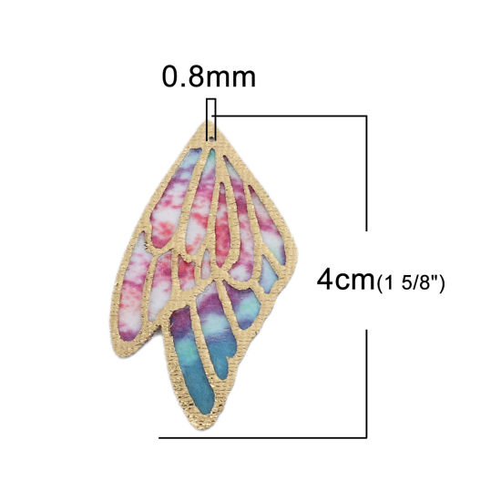 Picture of Fabric Pendants Butterfly Wing Multicolor 4cm x 2.3cm, 5 PCs