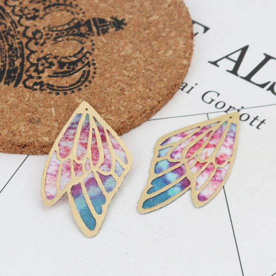 Picture of Fabric Pendants Butterfly Wing Multicolor 4cm x 2.3cm, 5 PCs